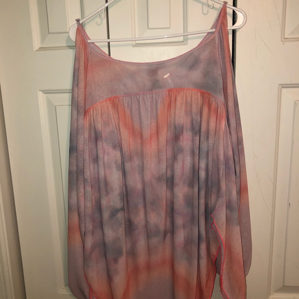 Free People pastel long sleeve blouse